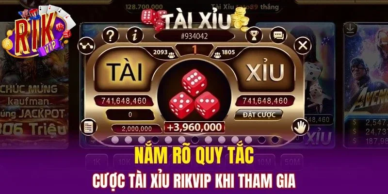 Luật cược là yếu tố không thể thiếu trong bàn chơi Tài xỉu RIKVIP.